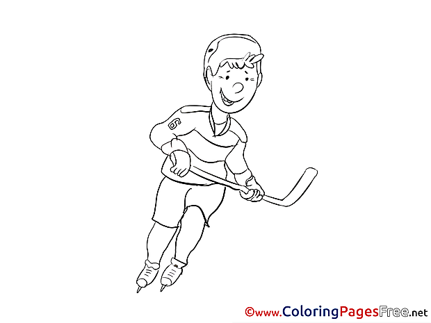Player Ice Hockey free printable Coloring Sheets