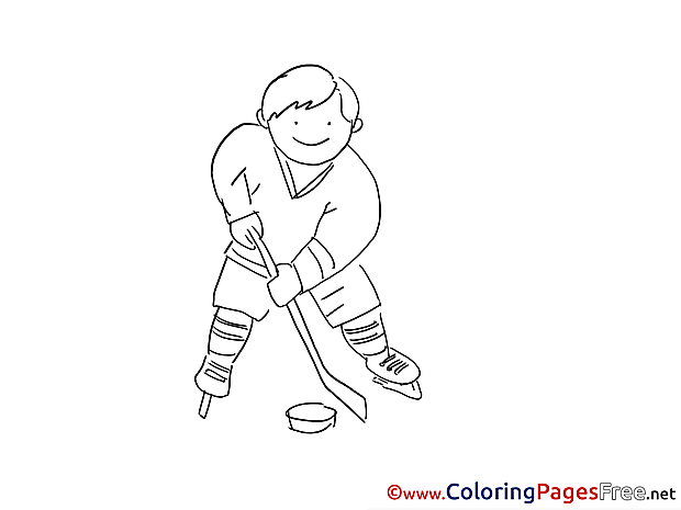 Player Ice Hockey printable Coloring Pages for free