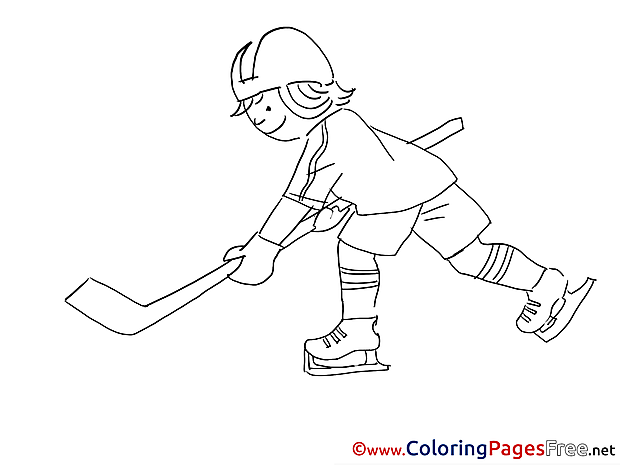 Sportsman Ice Hockey Coloring Pages for free