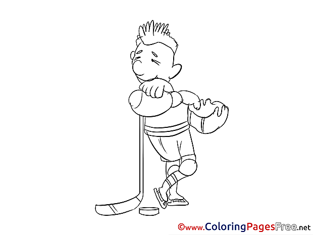 Stick Hockey free Colouring Page download