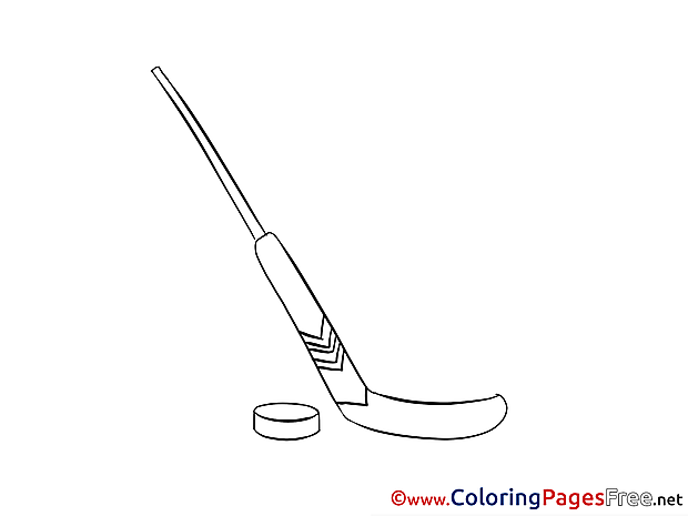 Stick Ice Hockey for Kids printable Colouring Page