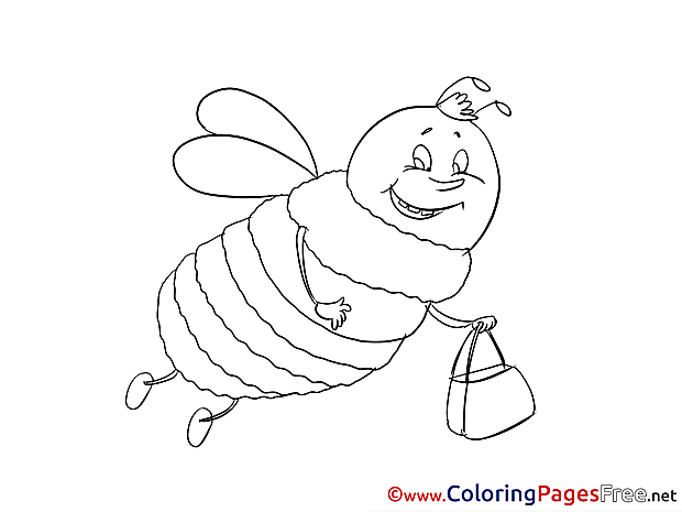 Bee for Kids printable Colouring Page
