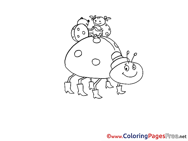 Family Lagybugs for free Coloring Pages download
