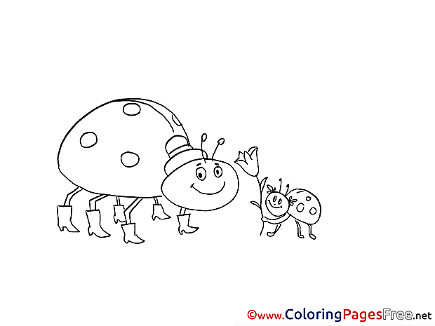 Ladybugs Colouring Sheet download free