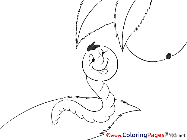 Worm Kids free Coloring Page