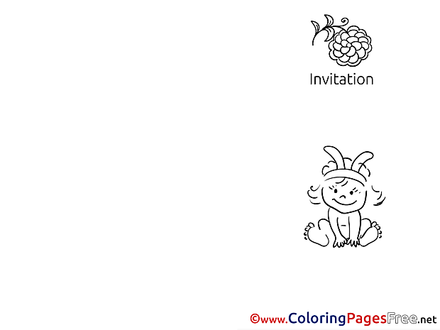 Baby download Invitation Coloring Pages