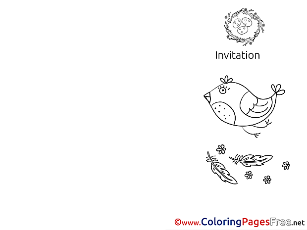 Chicken Coloring Sheets Invitation Nest free