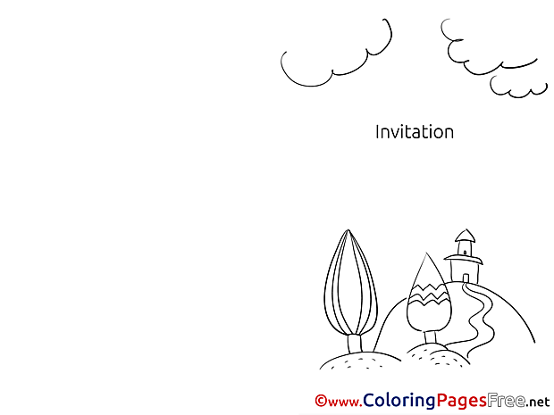 Village Coloring Sheets Invitation free