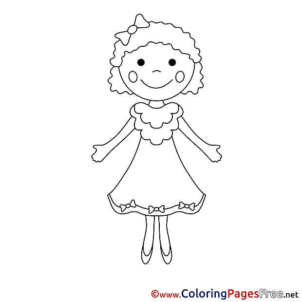 Dress Girl for Kids printable Colouring Page