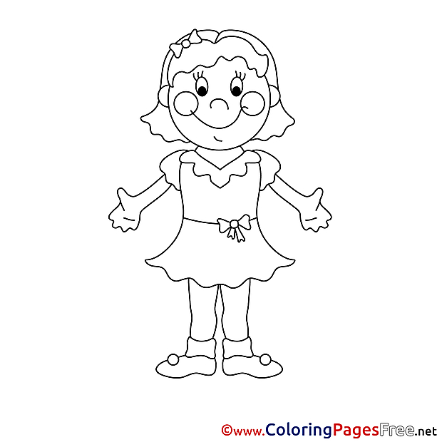 Dress Girl printable Coloring Pages for free