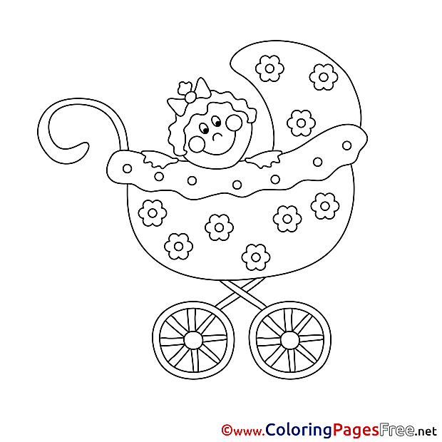 Pram free printable Coloring Sheets