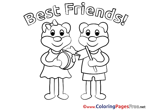 Bears download Colouring Sheet Friends free