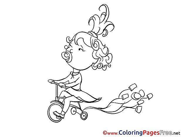 Bicycle Kid for free Coloring Pages download