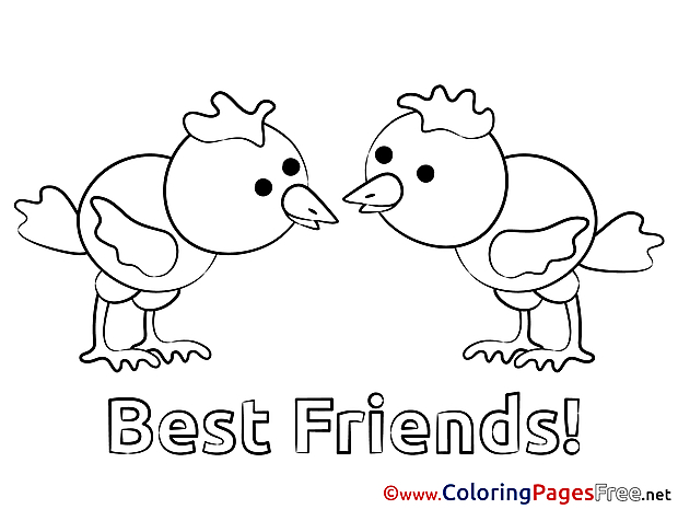 Chickens free printable Coloring Sheets Friends