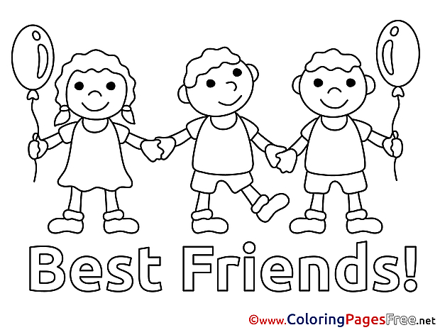 Children Coloring Pages free Friends