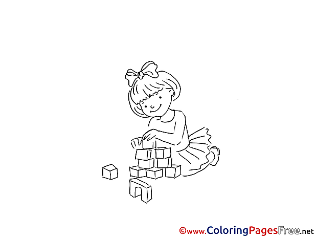 Cubes for Kids printable Colouring Page