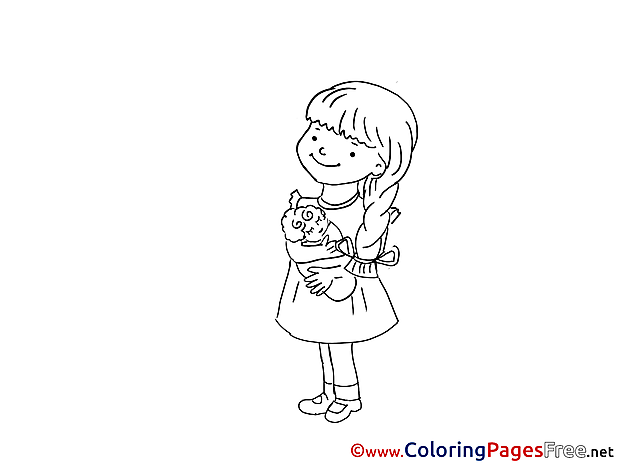 Doll Coloring Sheets Girl download free