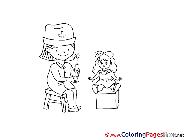 Doll Doctor Kids download Coloring Pages