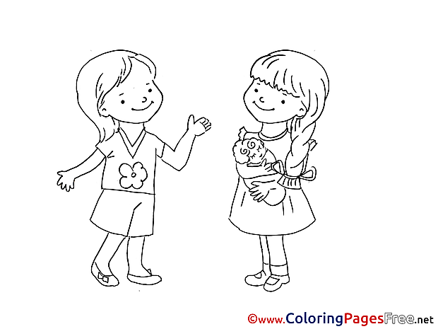Doll printable Coloring Pages for free Girls