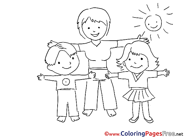 Exercise Kindergarten Kids free Coloring Page