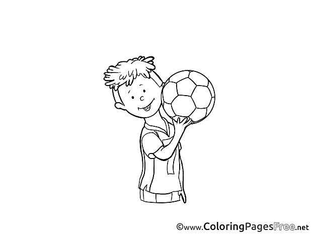 Football Colouring Sheet download free Boy