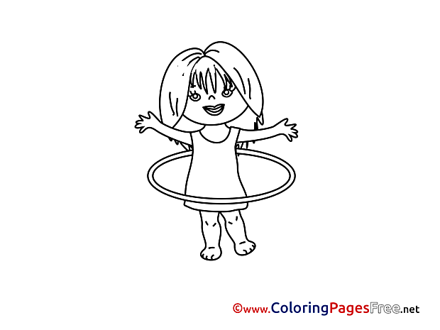 Gymnastic Hoop Children download Colouring Page