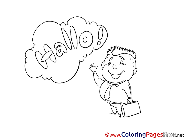 Hello Kid Coloring Sheets download free