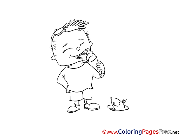 Ice-cream Children Coloring Pages Boy free