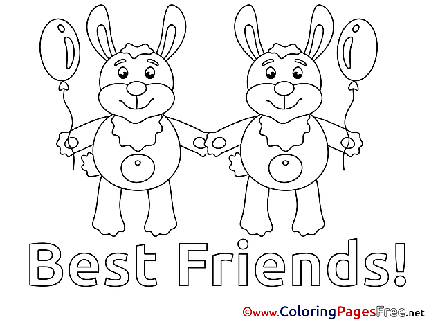 Kindergarten free Colouring Page download Friends