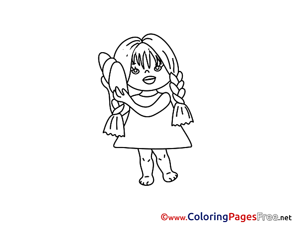Little Girl free Colouring Page download