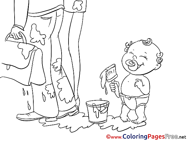 Paint printable Coloring Sheets Baby download