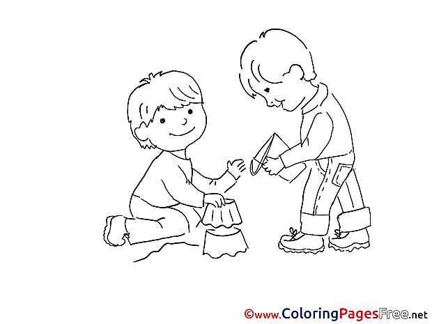 Sandbox Children download Colouring Page