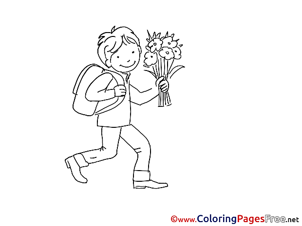 School Boy Colouring Sheet download free