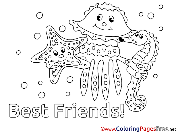 Sea Friends Coloring Pages for free