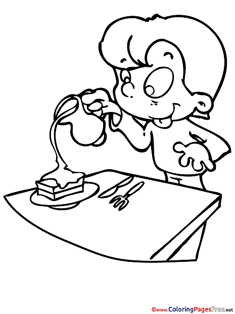 Table download Colouring Sheet free Boy