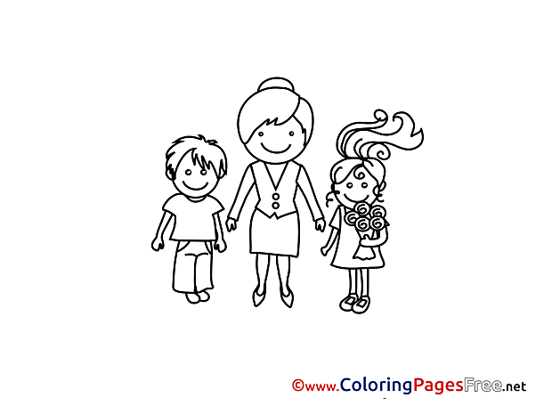 Teacher for Children free Coloring Pages