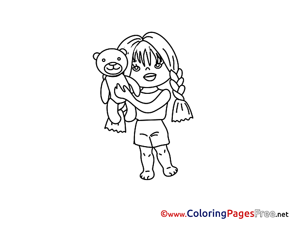Teddy Bear for Children free Coloring Pages