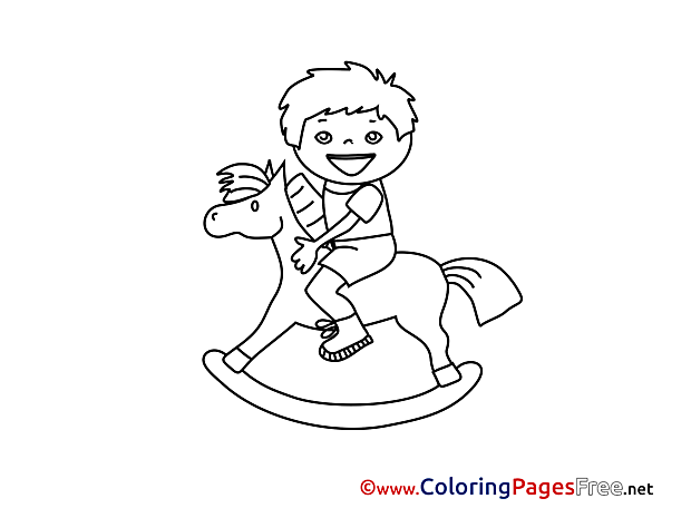 Wooden Horse printable Coloring Sheets Boy download