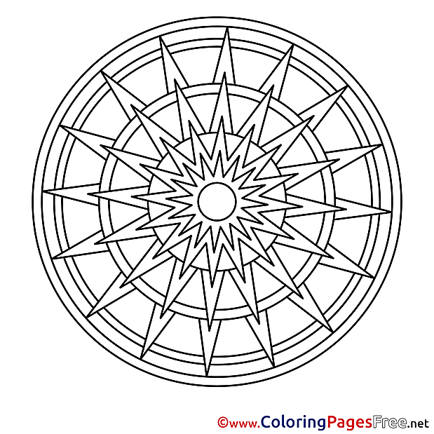 Clipart Mandala Colouring Sheet free