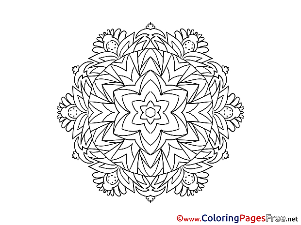 For Kids Mandala Colouring Page