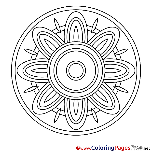 Free Colouring Page with Mandala