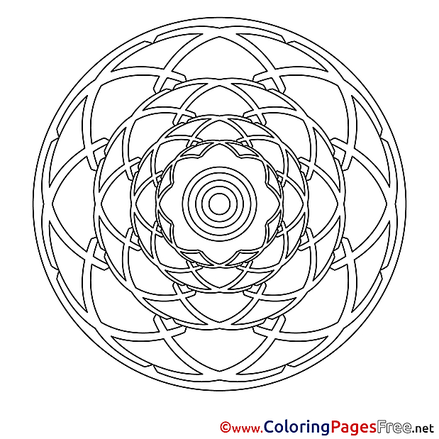 Illustration Colouring Sheet download Mandala
