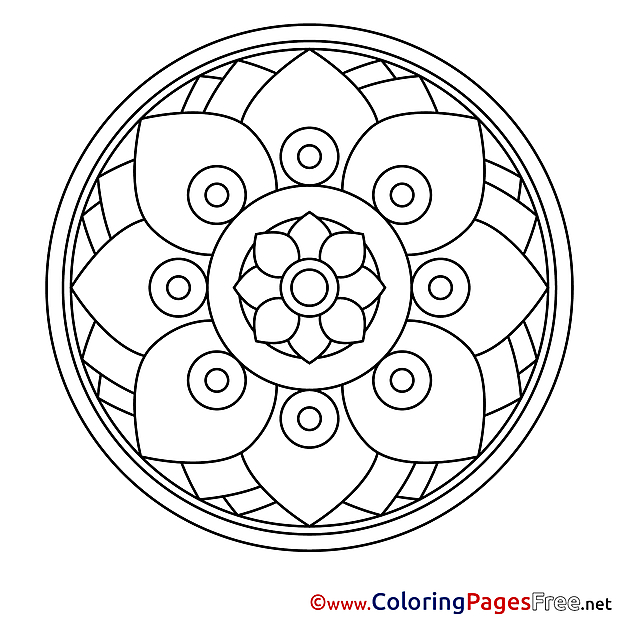 Illustration Kids Mandala Coloring Page