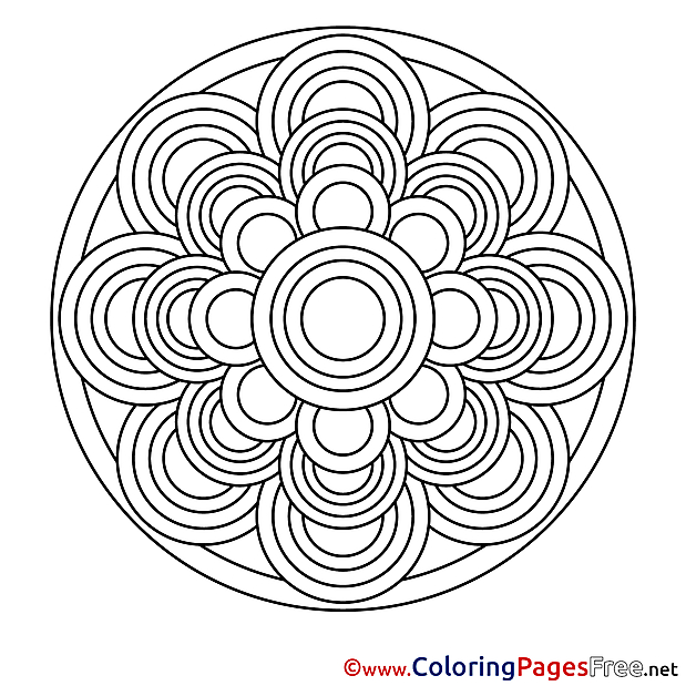 Image Colouring Page Mandala free