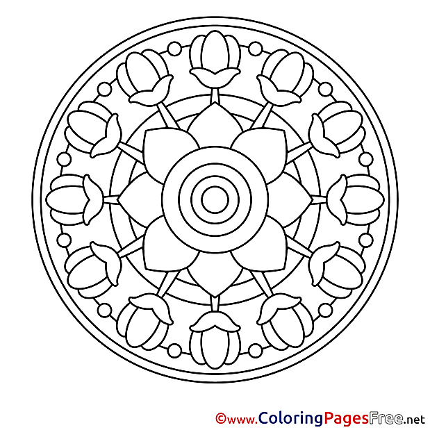 Image for Kids Mandala Colouring Page