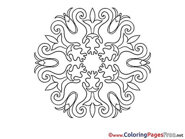 Indian free Colouring Page Mandala