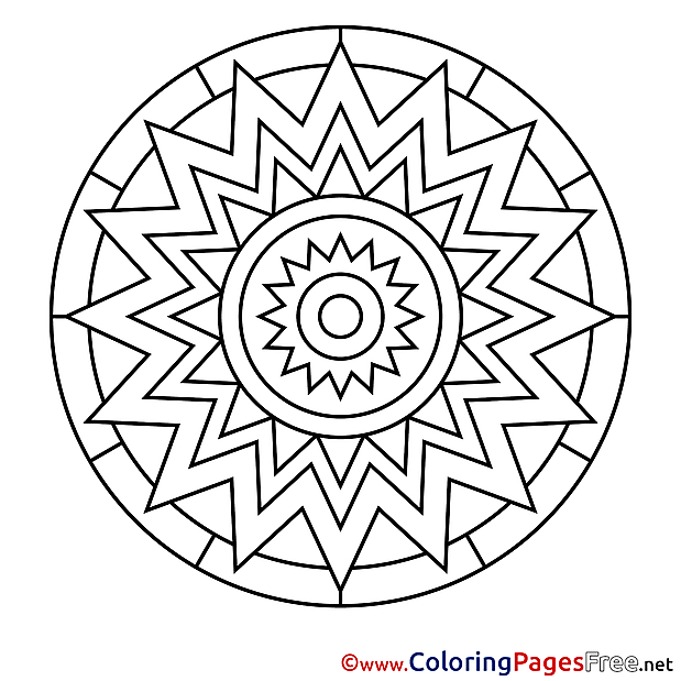 Sun Coloring Sheets Mandala free