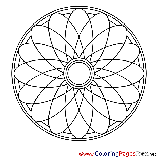 Symbol Children Mandala Colouring Page