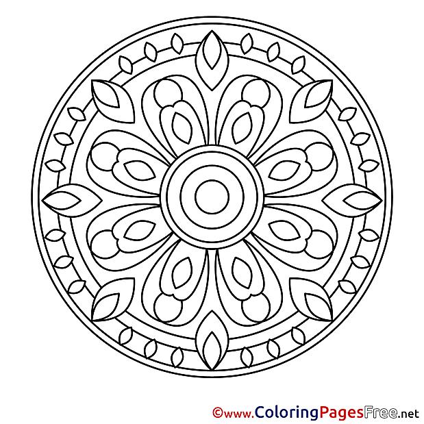 Symbol Mandala free Coloring Pages