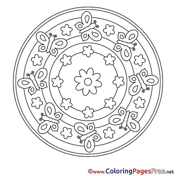 Universe Colouring Page Mandala free